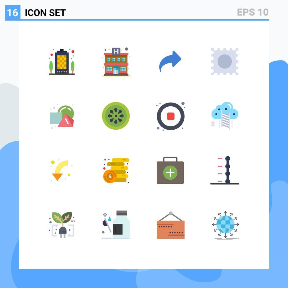 16 Thematic Vector Flat Colors and Editable Symbols of drink shapes direction geometrical lsd Editable Pack of Creative Vector Design Elements