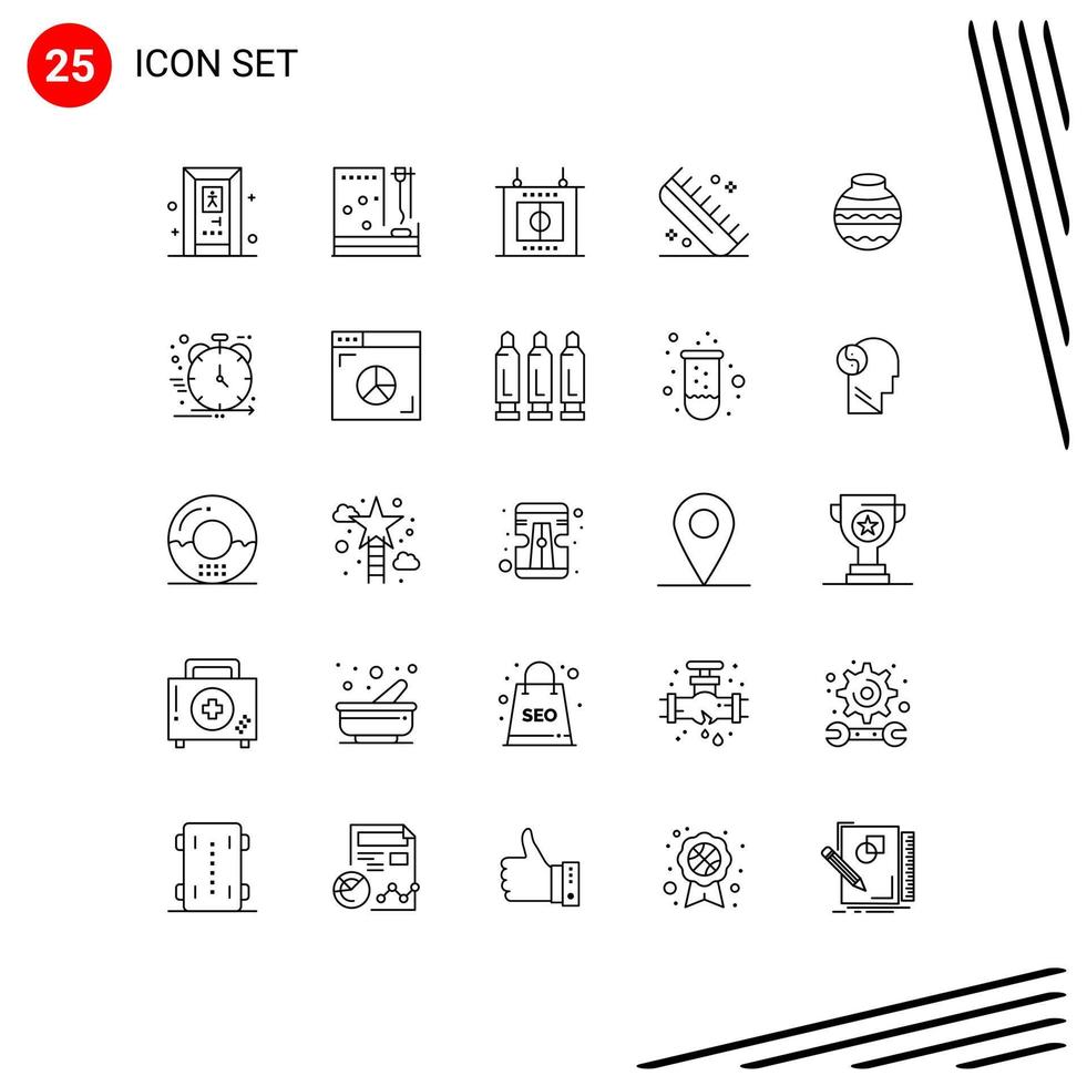 Set of 25 Modern UI Icons Symbols Signs for sand salon football hairdressing comb Editable Vector Design Elements