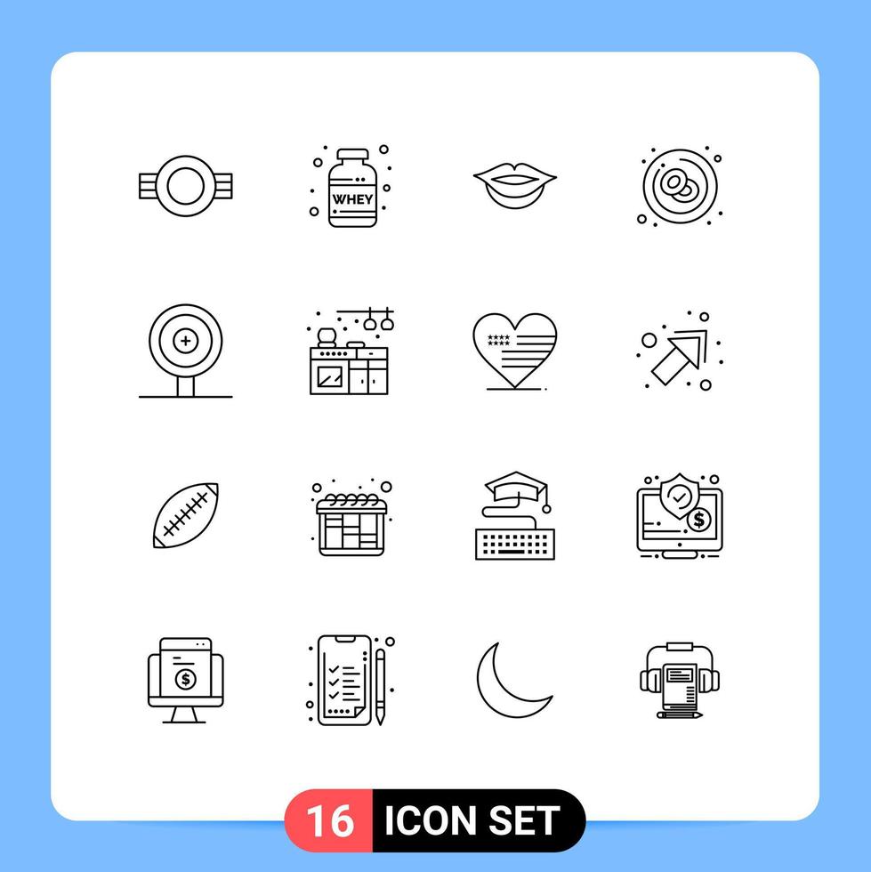 paquete de iconos de vector de stock de 16 signos y símbolos de línea para finanzas elementos de diseño de vector editables de cáncer de leucemia de suero rojo