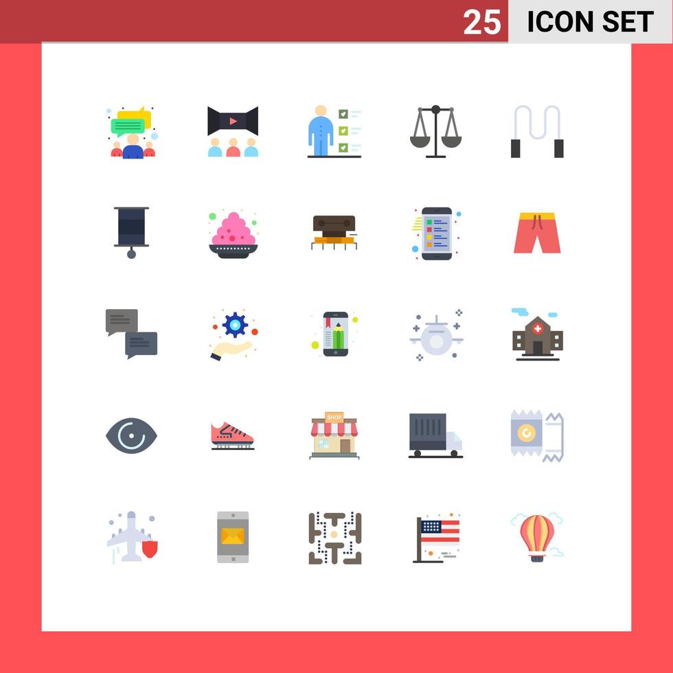 Stock Vector Icon Pack of 25 Line Signs and Symbols for skipping scales abilities justice professional Editable Vector Design Elements