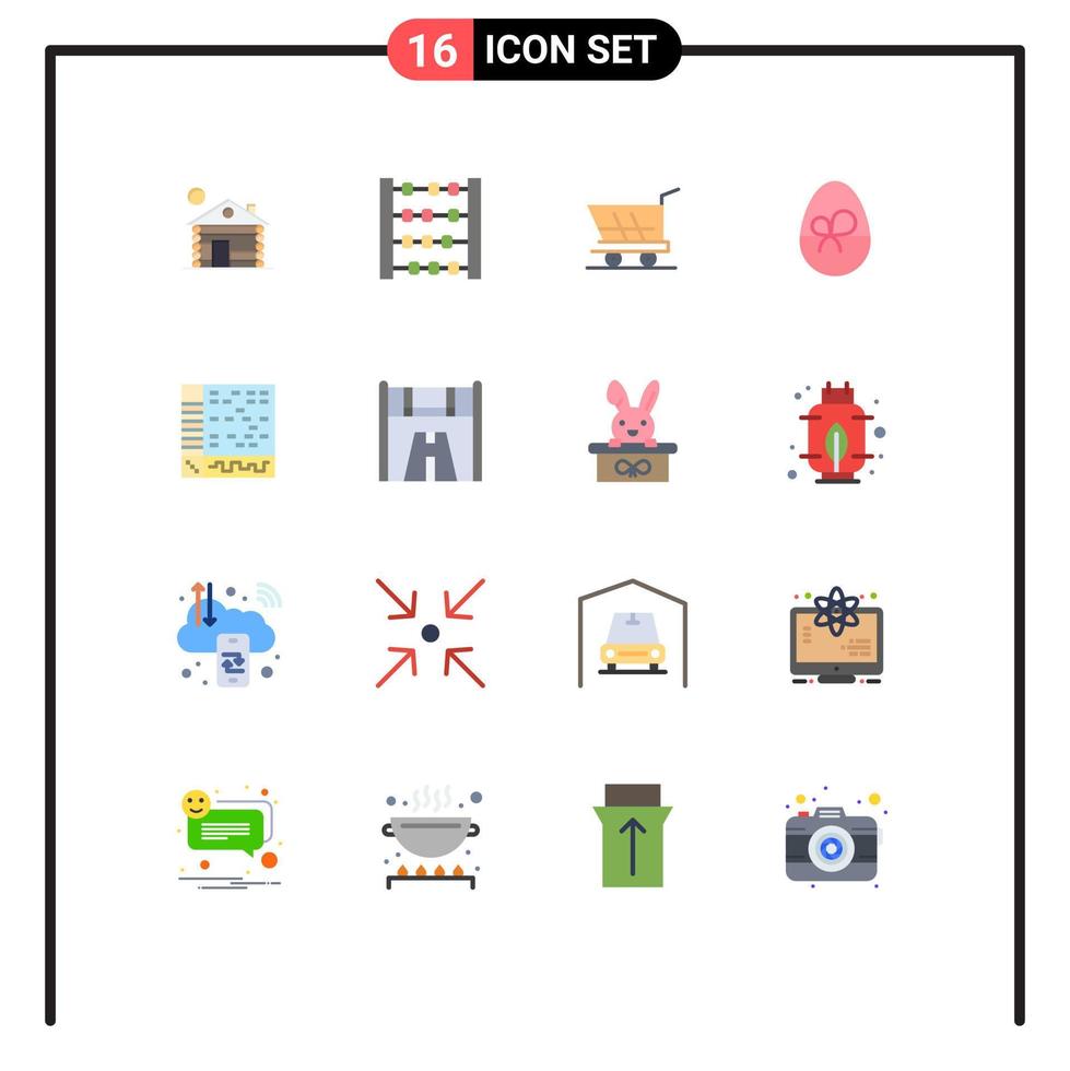 16 User Interface Flat Color Pack of modern Signs and Symbols of audio ableton trolley nature gift Editable Pack of Creative Vector Design Elements