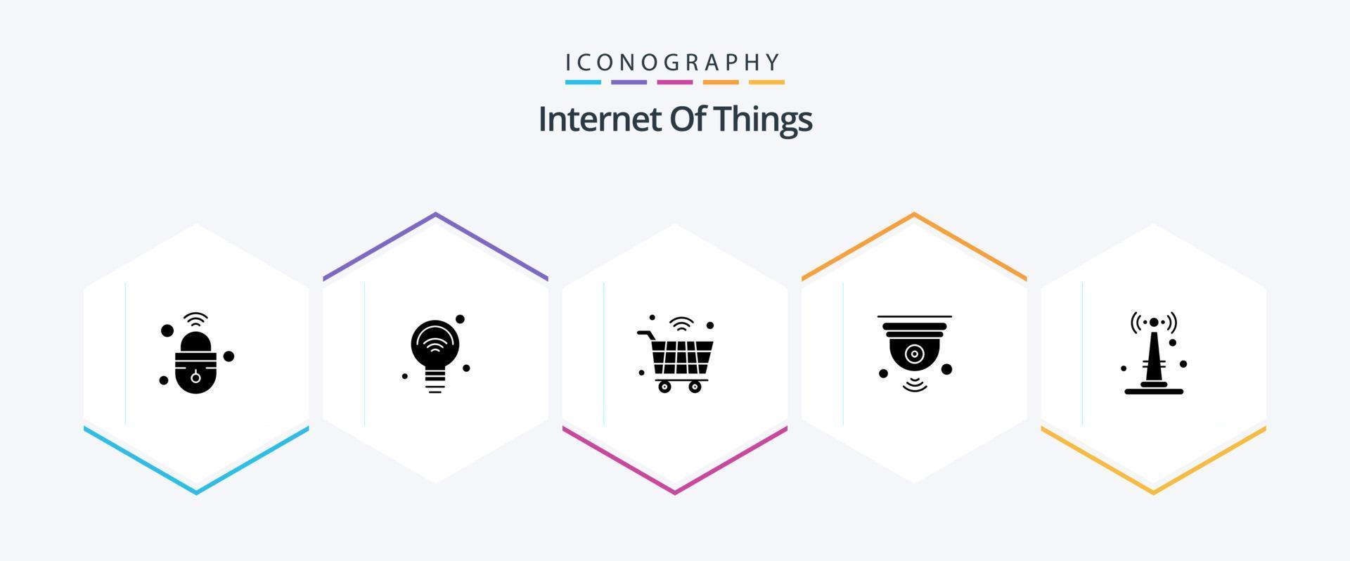 Internet Of Things 25 Glyph icon pack including internet of things. camera. iot. wifi. internet of things vector