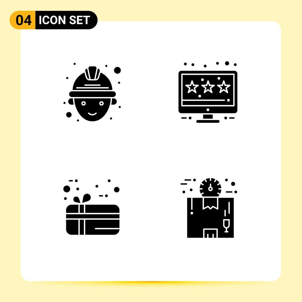 Stock Vector Icon Pack of Line Signs and Symbols for labour box rating gift logistics Editable Vector Design Elements