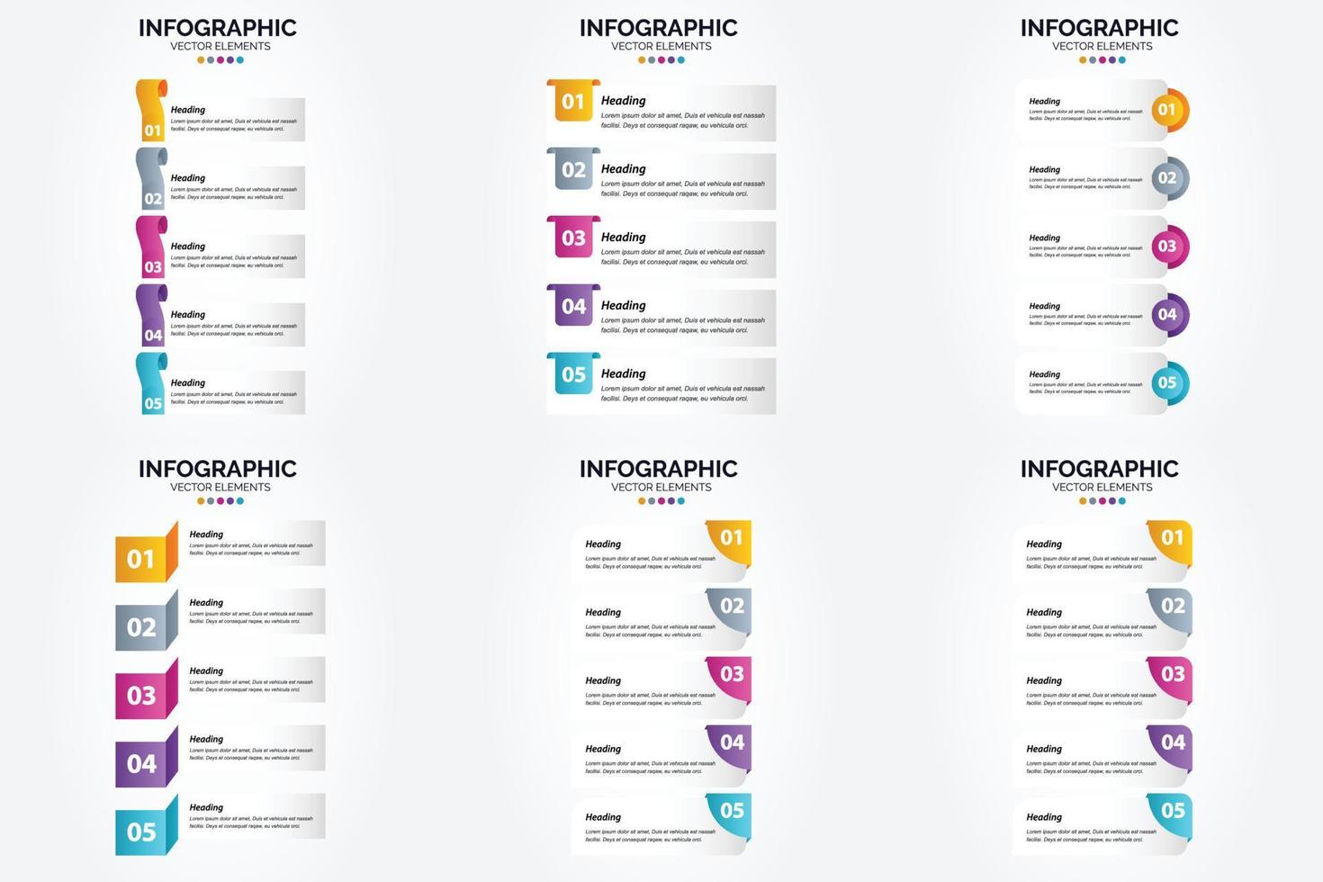 ilustración vectorial infografía conjunto de diseño plano para folleto publicitario y revista vector