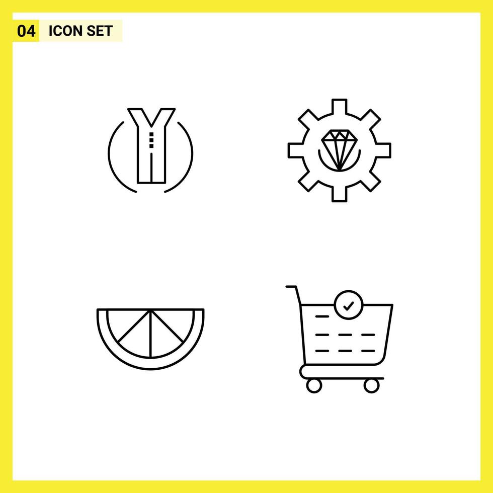 4 Universal Filledline Flat Colors Set for Web and Mobile Applications road lemon location development buy Editable Vector Design Elements