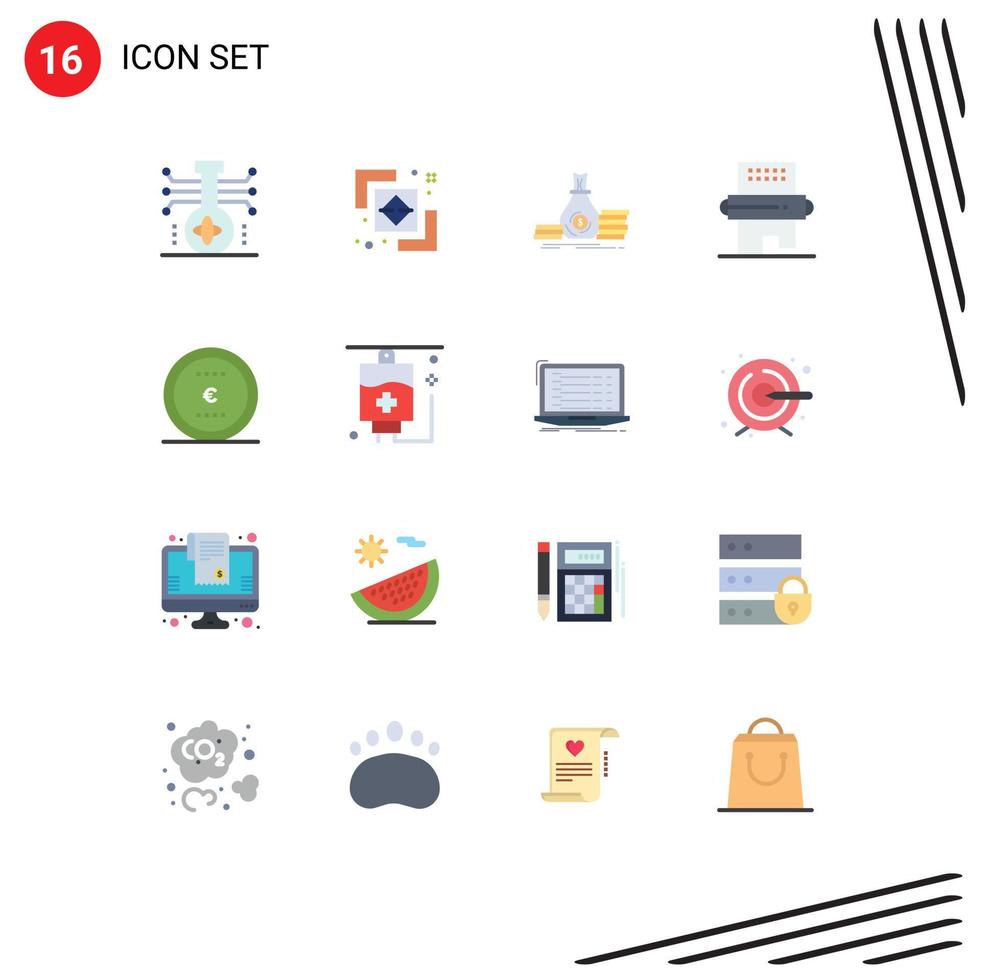 Universal Icon Symbols Group of 16 Modern Flat Colors of meal drinks path cooking loan Editable Pack of Creative Vector Design Elements