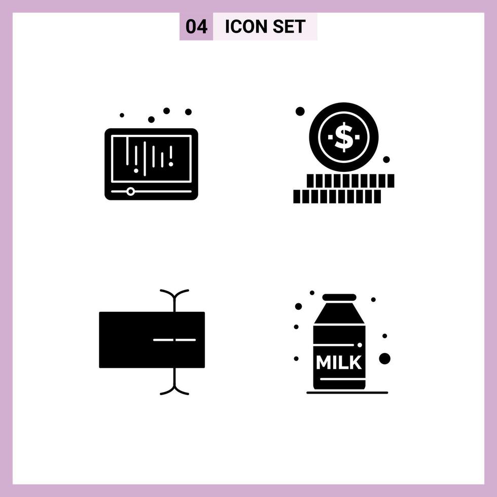 Universal Icon Symbols Group of 4 Modern Solid Glyphs of audio field social shopping breakfast Editable Vector Design Elements