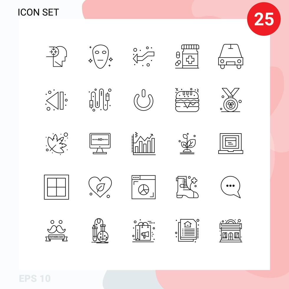 Group of 25 Lines Signs and Symbols for passenger form intersect fitness disease Editable Vector Design Elements