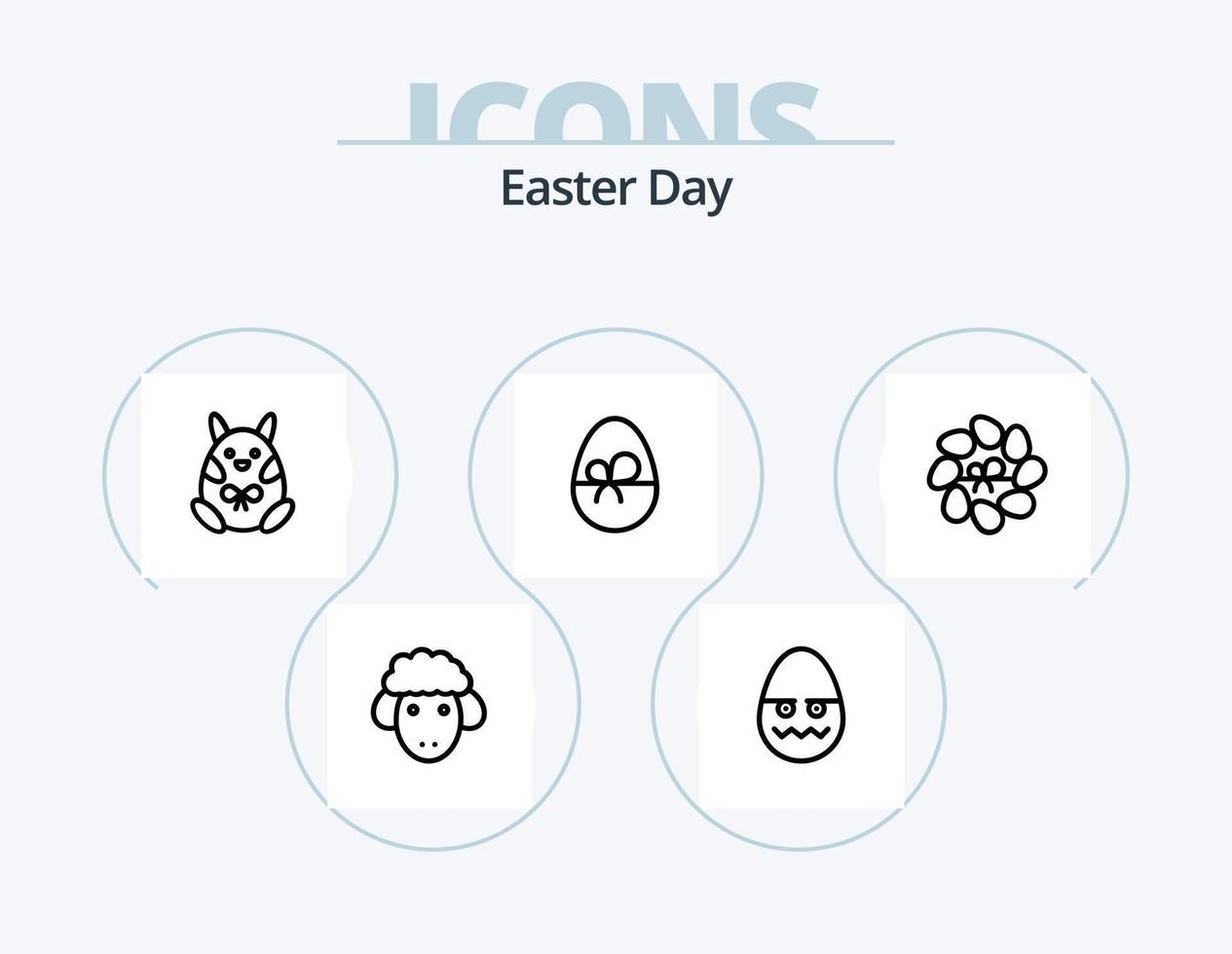 Easter Line Icon Pack 5 Icon Design. easter. holiday. easter. easter. bascket vector