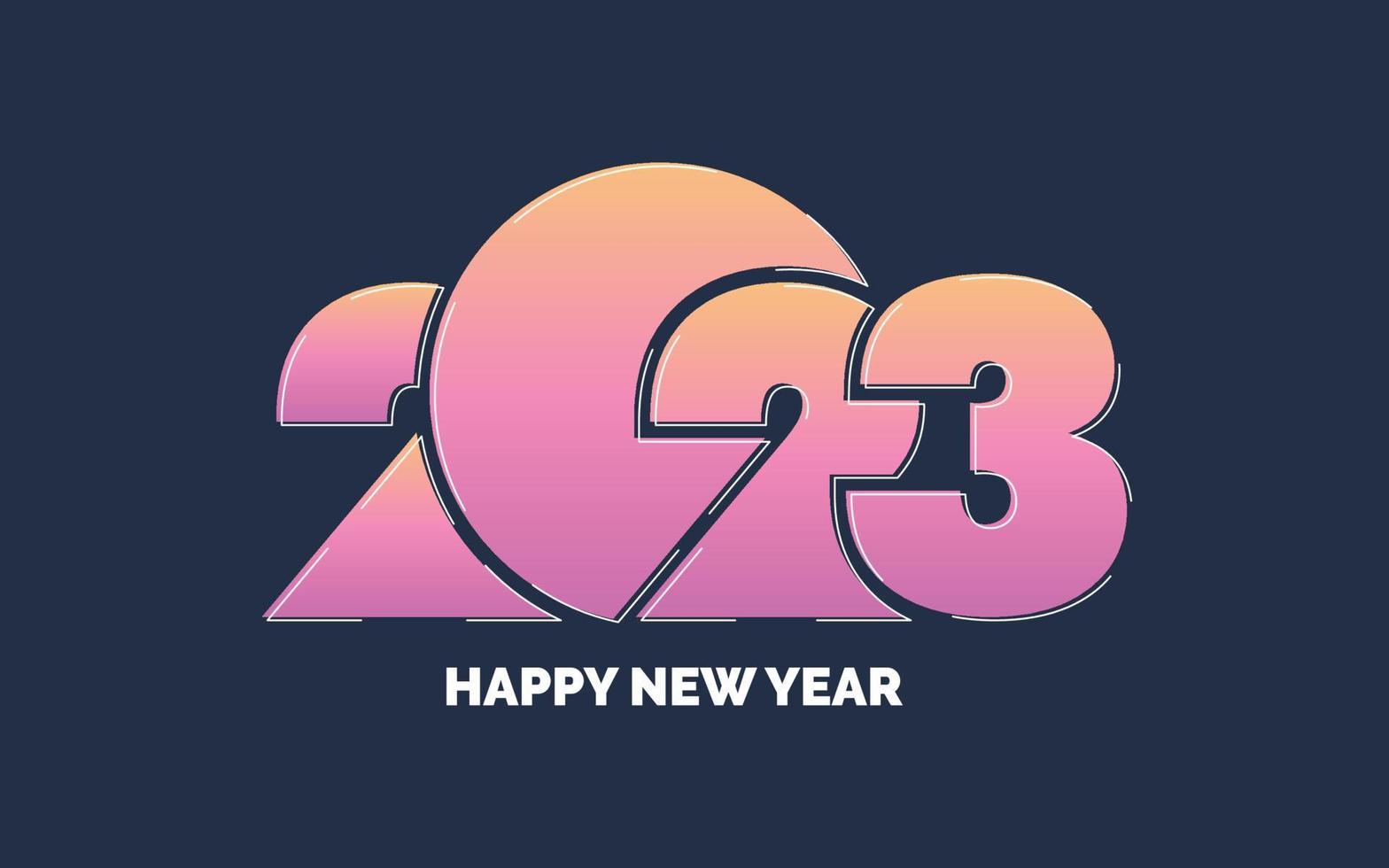 new year 2023 Pink logo design vector