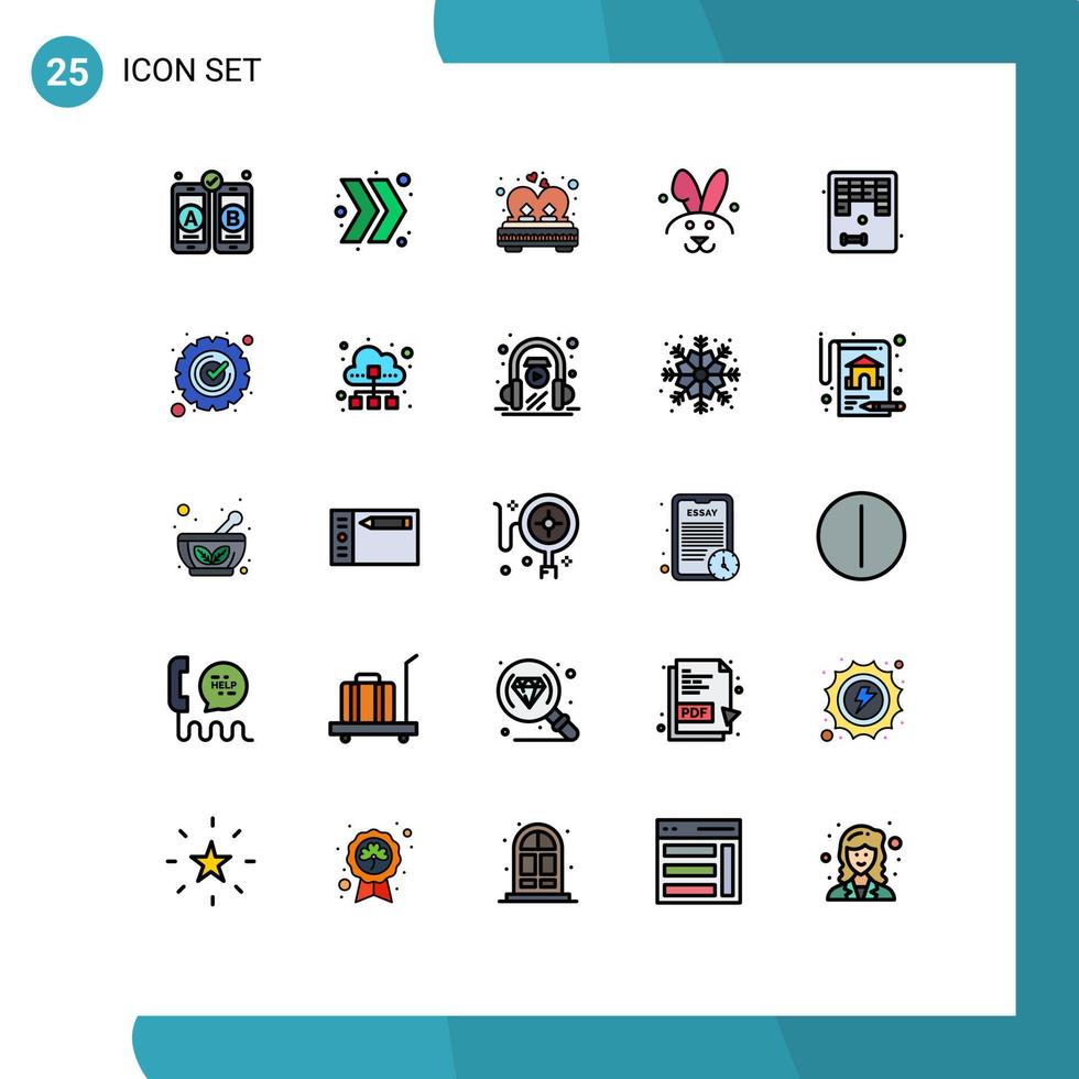 25 iconos creativos signos y símbolos modernos de juego divertido amor arkanoid pascua elementos de diseño vectorial editables vector