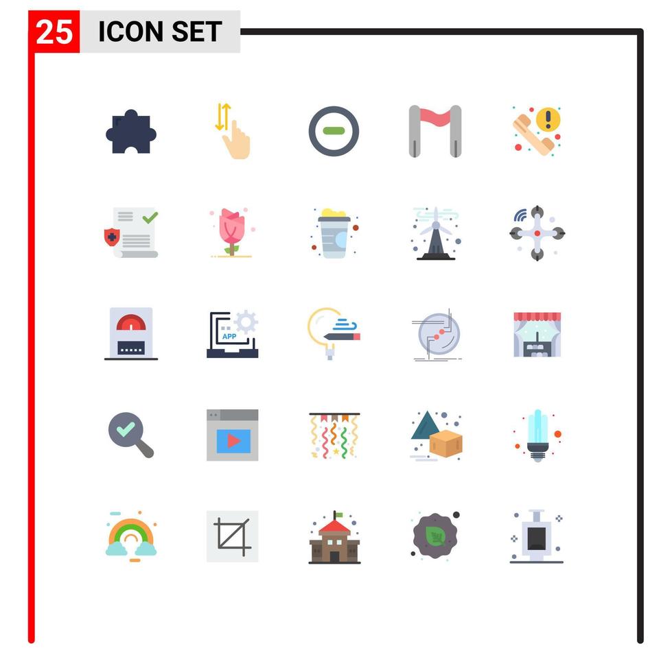 conjunto de 25 iconos modernos de ui símbolos signos para noticias teléfono medios llamada deporte elementos de diseño vectorial editables vector