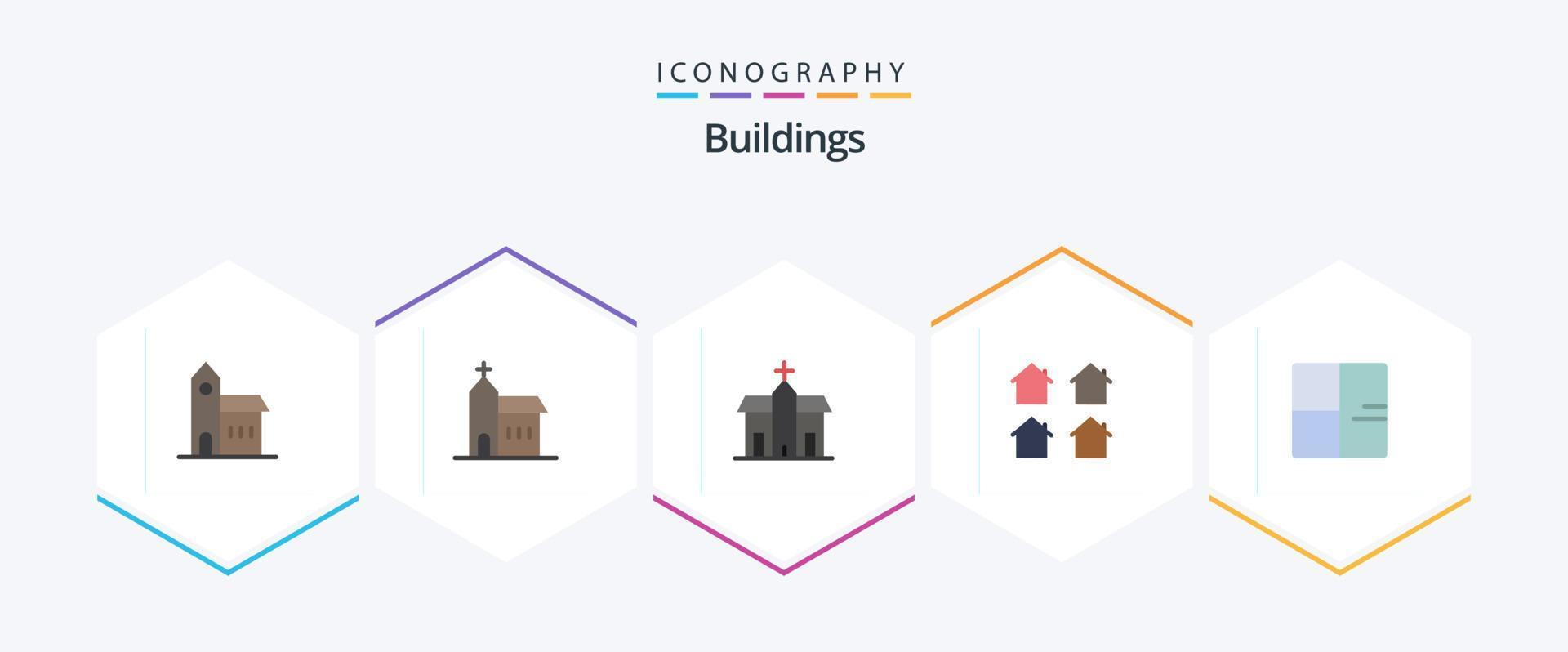 Buildings 25 Flat icon pack including . . housing. plant. buildings vector