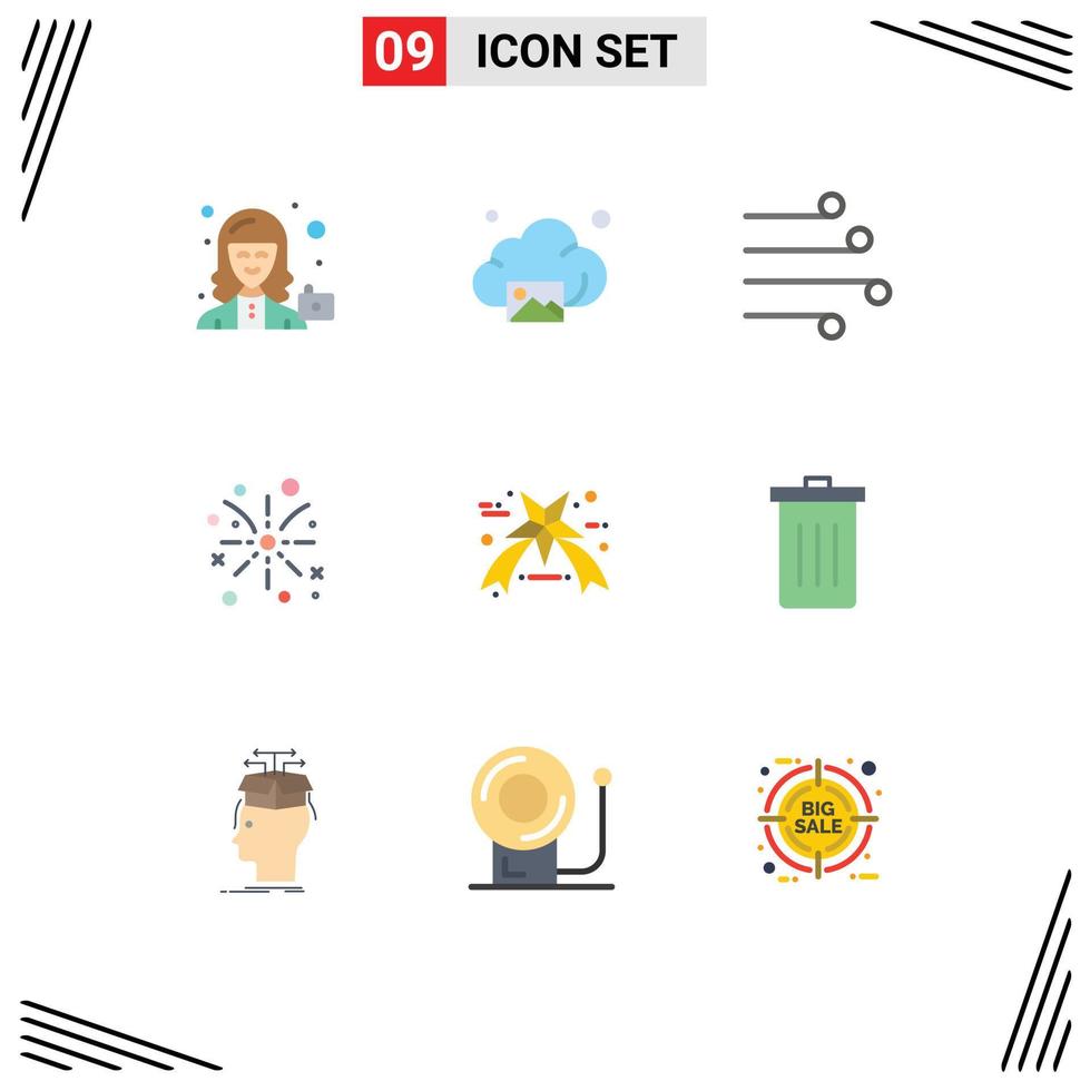 9 Creative Icons Modern Signs and Symbols of holiday fire technology fire work weather Editable Vector Design Elements