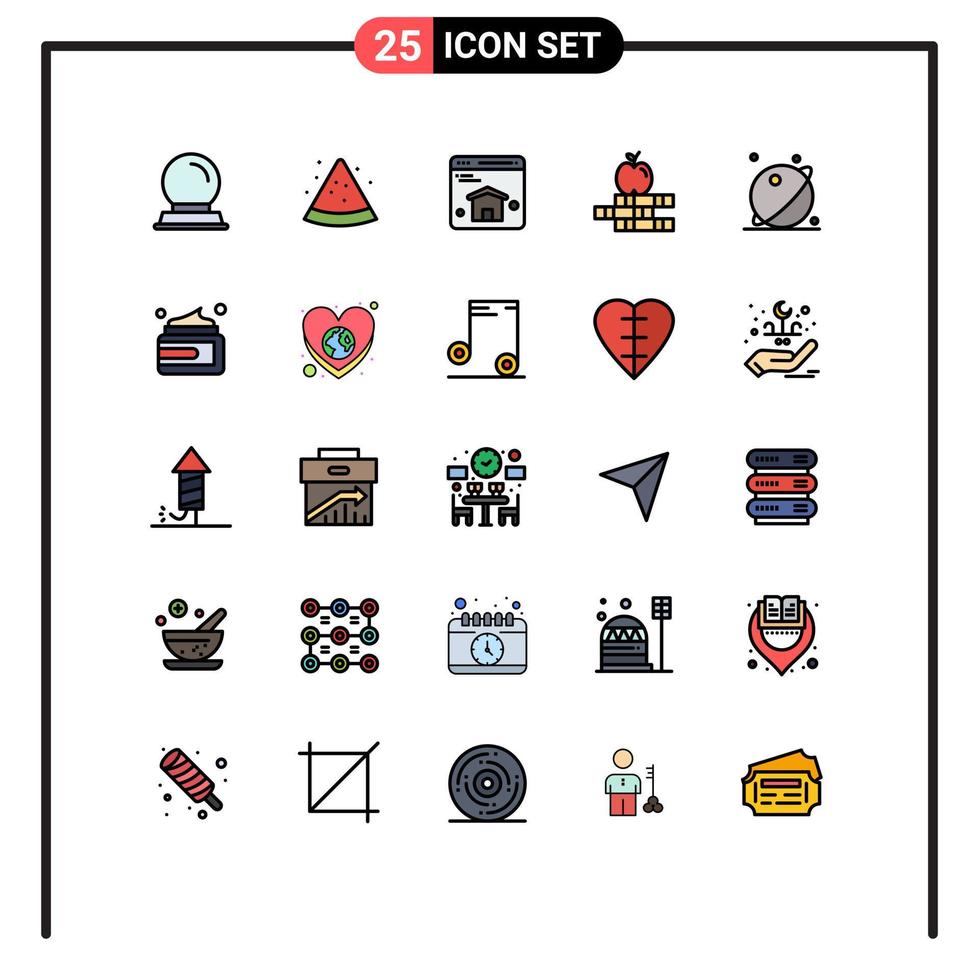 Set of 25 Modern UI Icons Symbols Signs for beauty space web planet astronomy Editable Vector Design Elements