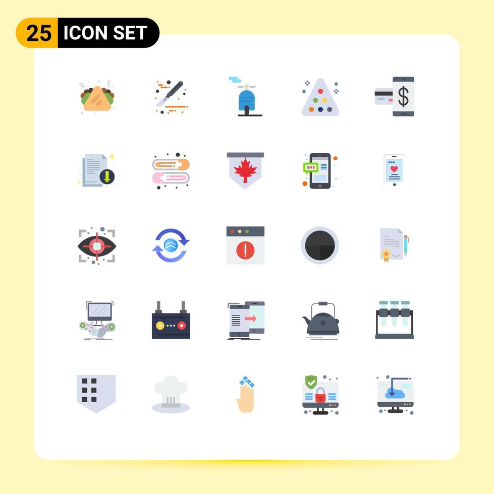 Set of 25 Modern UI Icons Symbols Signs for credit card scooter sport rack Editable Vector Design Elements