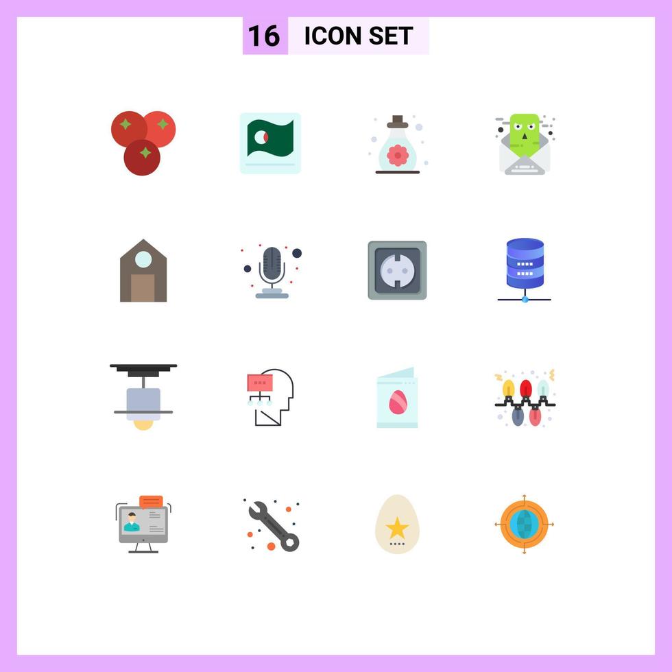 Universal Icon Symbols Group of 16 Modern Flat Colors of learn email care conversation chat Editable Pack of Creative Vector Design Elements