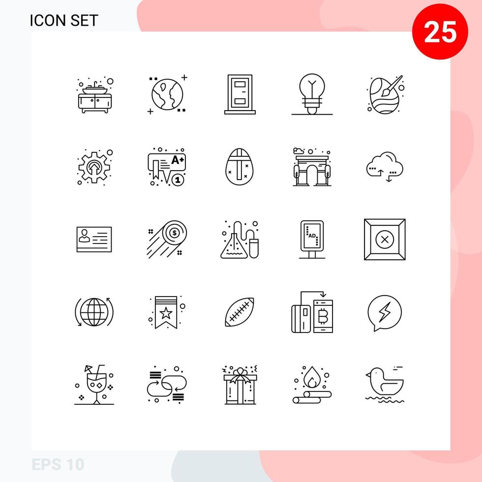 25 Creative Icons Modern Signs and Symbols of paint easter house color wreath Editable Vector Design Elements