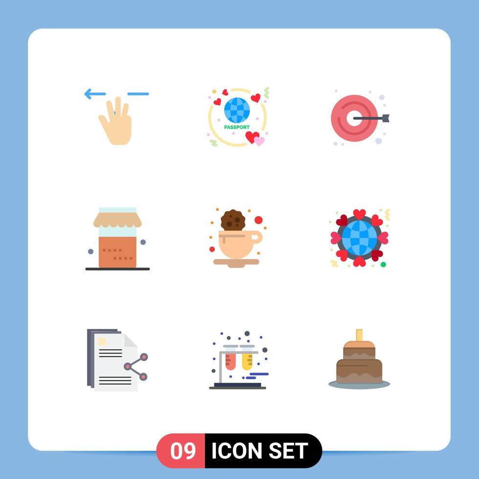 9 Universal Flat Colors Set for Web and Mobile Applications cookie break clot thanksgiving jam Editable Vector Design Elements