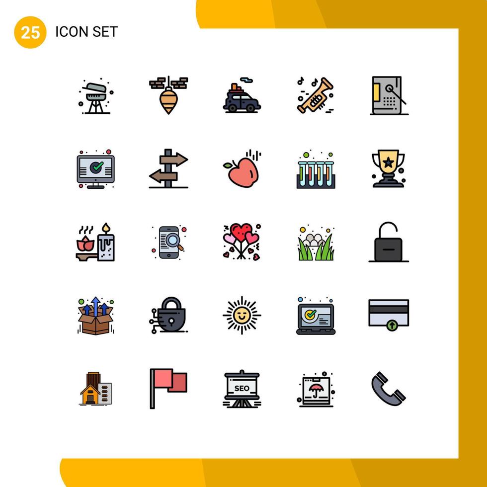 25 Creative Icons Modern Signs and Symbols of coding university auto trumpet instrument Editable Vector Design Elements