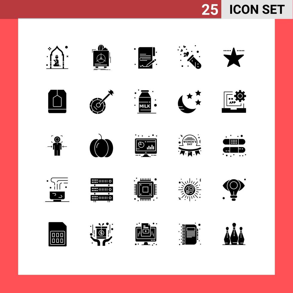 Editable Vector Line Pack of 25 Simple Solid Glyphs of wedding love warranty lab money Editable Vector Design Elements