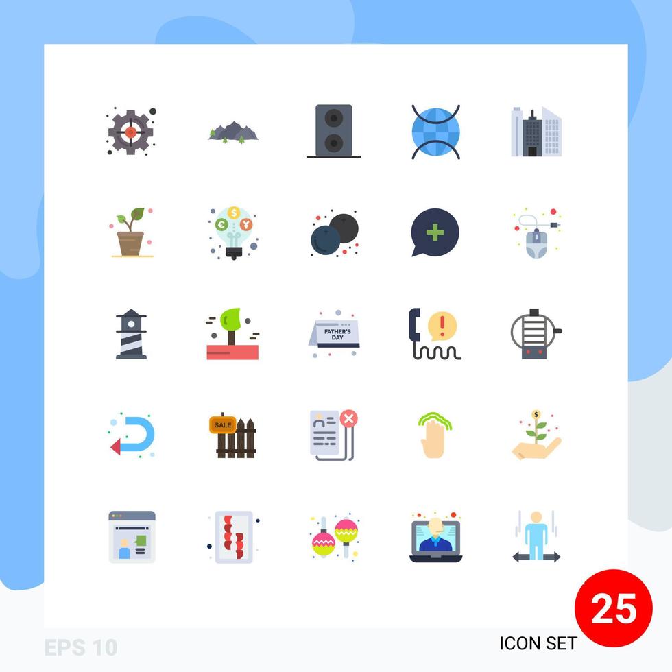 Set of 25 Modern UI Icons Symbols Signs for office building nature wifi internet of things Editable Vector Design Elements