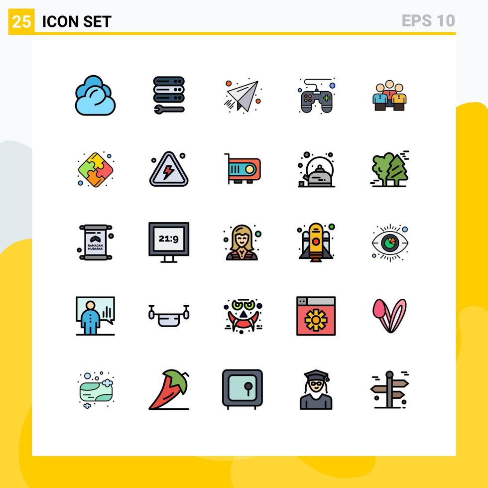 Stock Vector Icon Pack of 25 Line Signs and Symbols for group friends mail remote control pad Editable Vector Design Elements