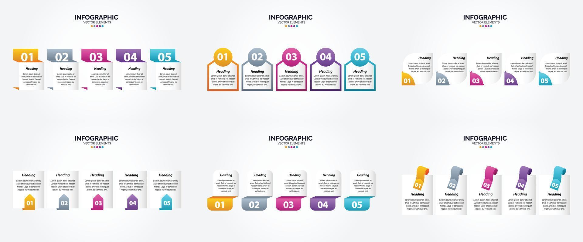 ilustración vectorial infografía conjunto de diseño plano para folleto publicitario y revista vector