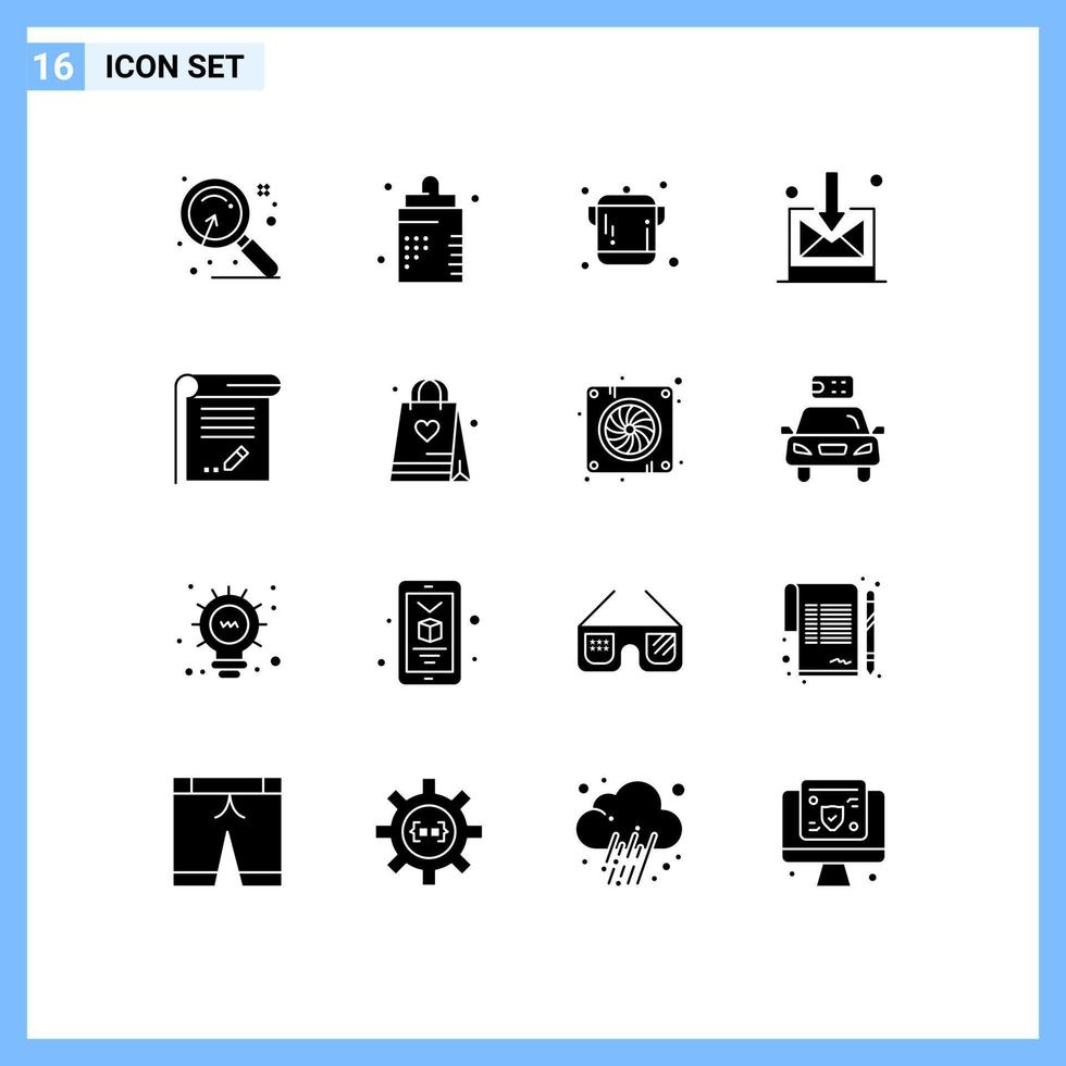 Stock Vector Icon Pack of 16 Line Signs and Symbols for knowledge document form technology business Editable Vector Design Elements