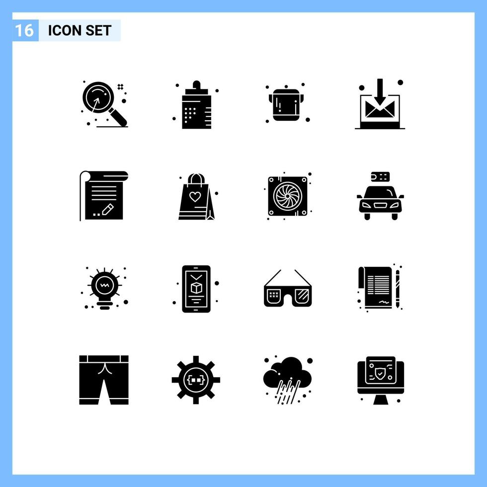 paquete de iconos de vector de stock de 16 signos y símbolos de línea para elementos de diseño de vector editable de negocio de tecnología de forma de documento de conocimiento