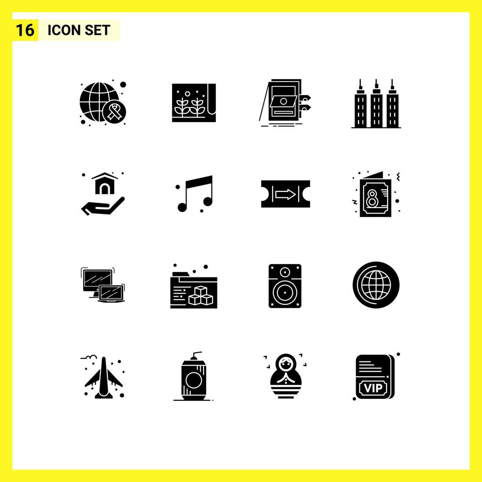 16 Creative Icons Modern Signs and Symbols of home tower pos construction files Editable Vector Design Elements