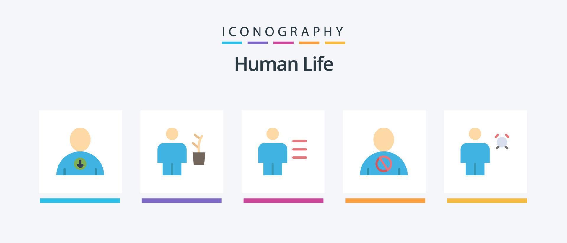 paquete de iconos de 5 planos humanos que incluye humano. cuerpo. analítica. obstruido. humano. diseño de iconos creativos vector