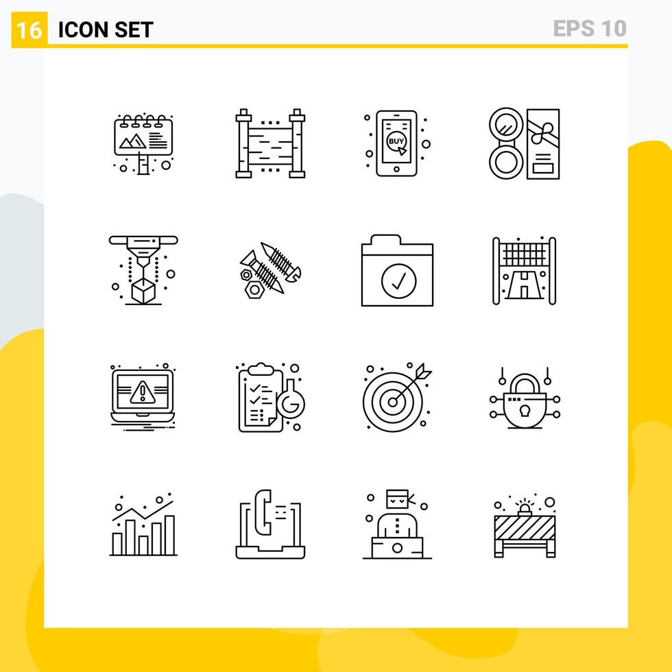 16 Creative Icons Modern Signs and Symbols of printer powder commerce make beauty Editable Vector Design Elements