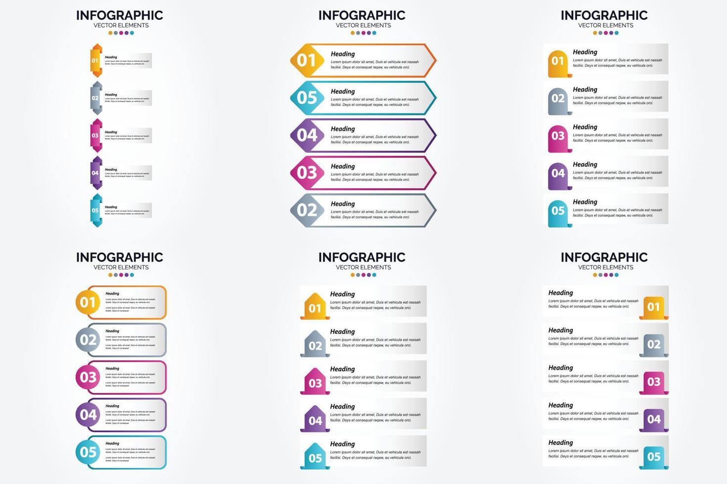 ilustración vectorial infografía conjunto de diseño plano para folleto publicitario y revista vector