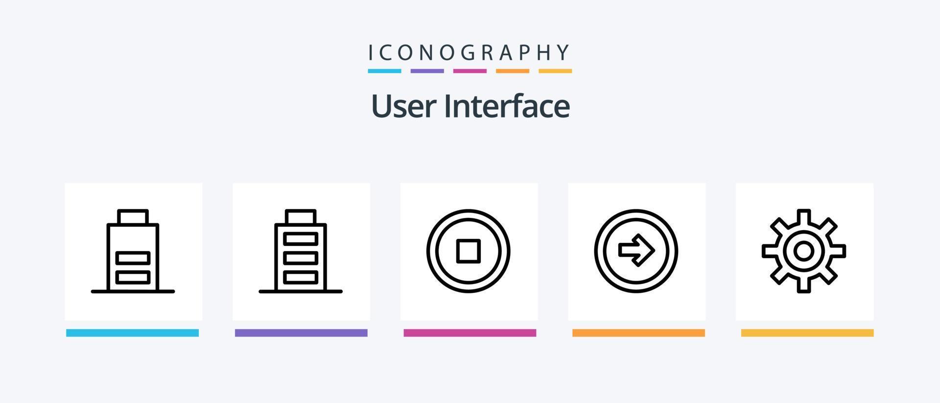 User Interface Line 5 Icon Pack Including smartphone. interface. right. target. aim. Creative Icons Design vector