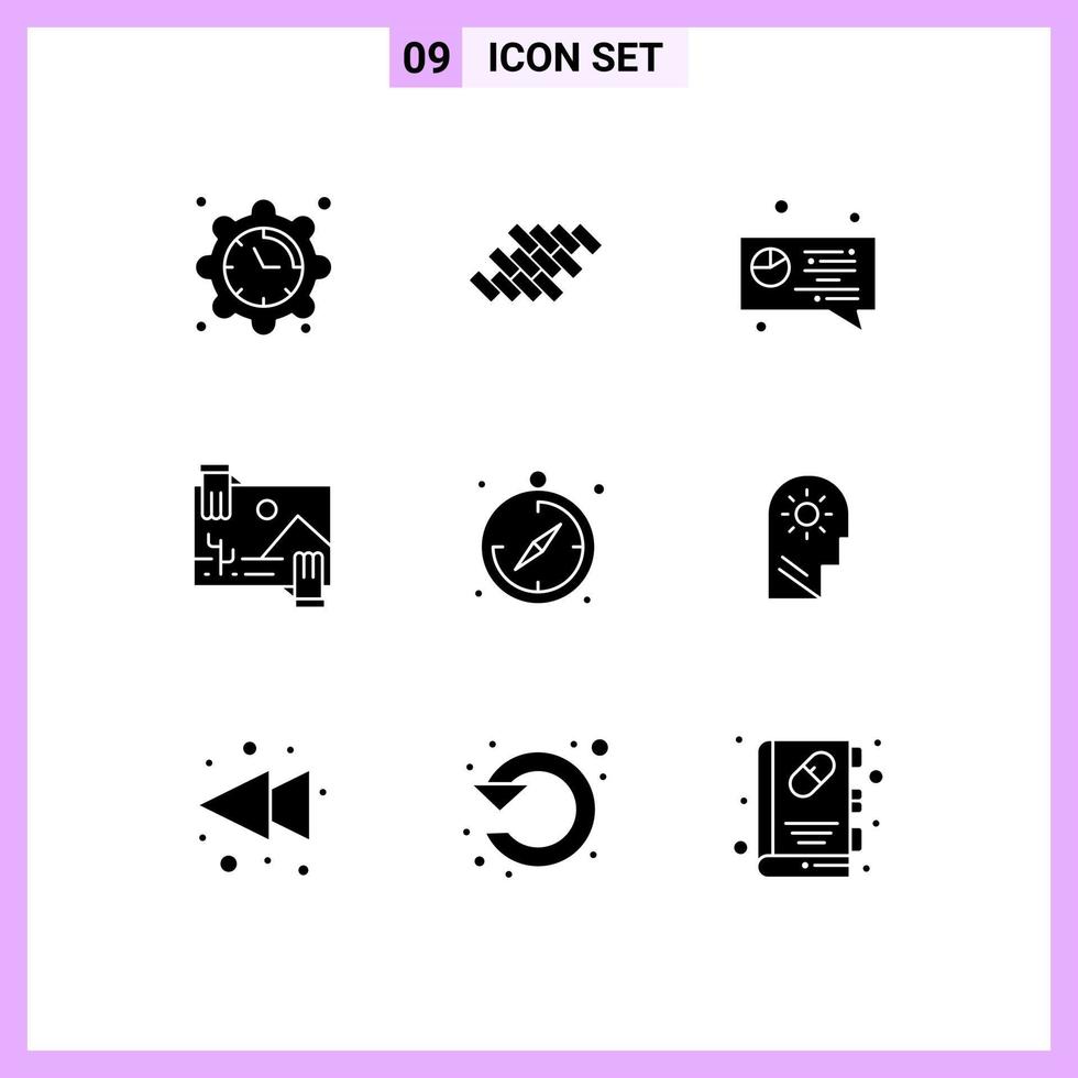 9 Thematic Vector Solid Glyphs and Editable Symbols of camping image construction dividend contibution Editable Vector Design Elements