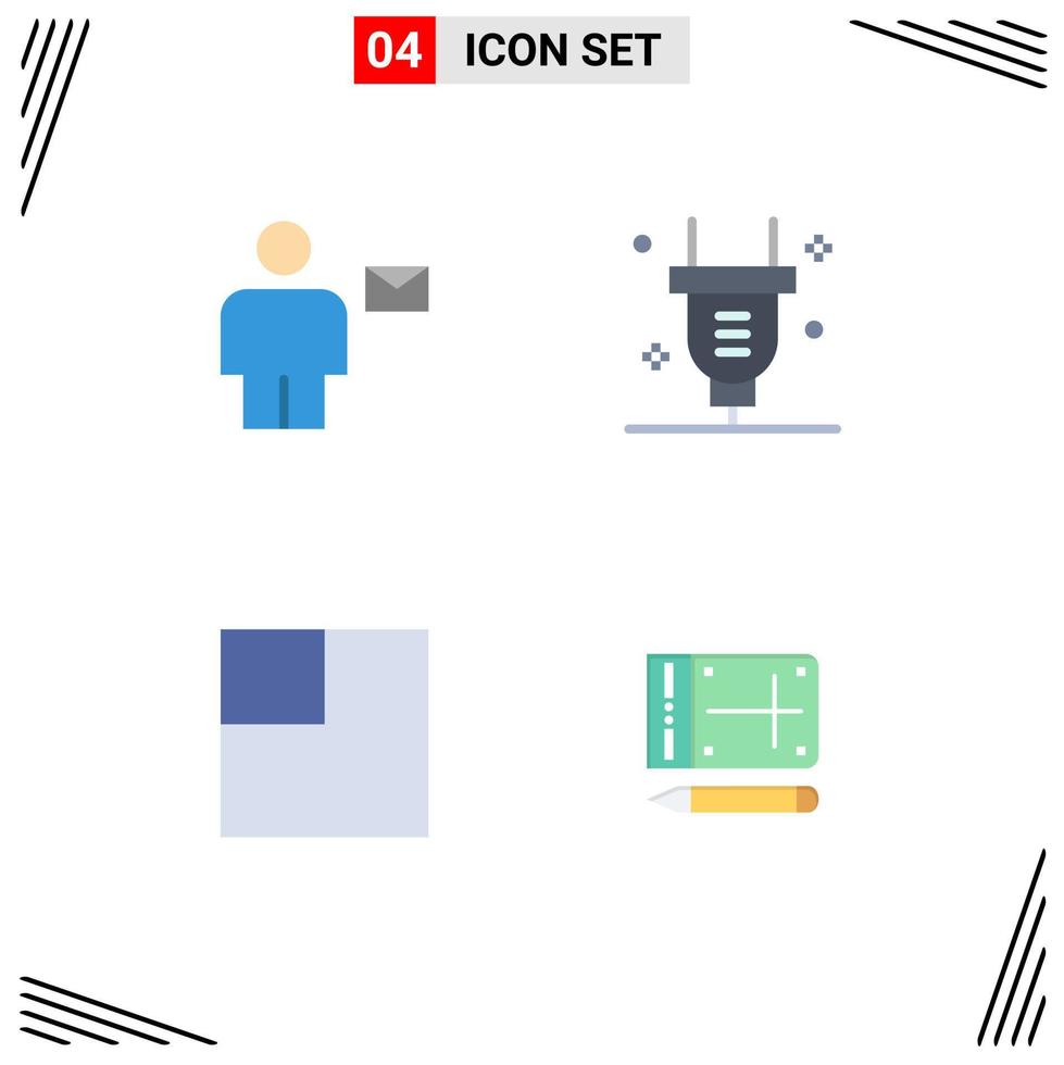 4 User Interface Flat Icon Pack of modern Signs and Symbols of avatar layout human power mobile Editable Vector Design Elements