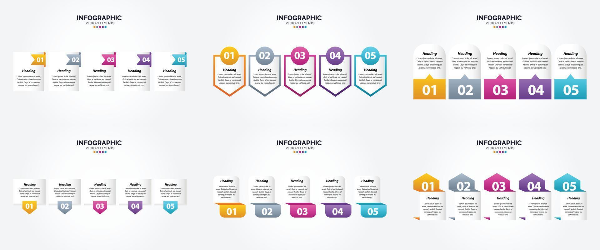 ilustración vectorial infografía conjunto de diseño plano para folleto publicitario y revista vector