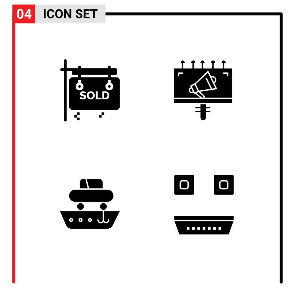 User Interface Solid Glyph Pack of modern Signs and Symbols of board cargo real estate billboard transport Editable Vector Design Elements