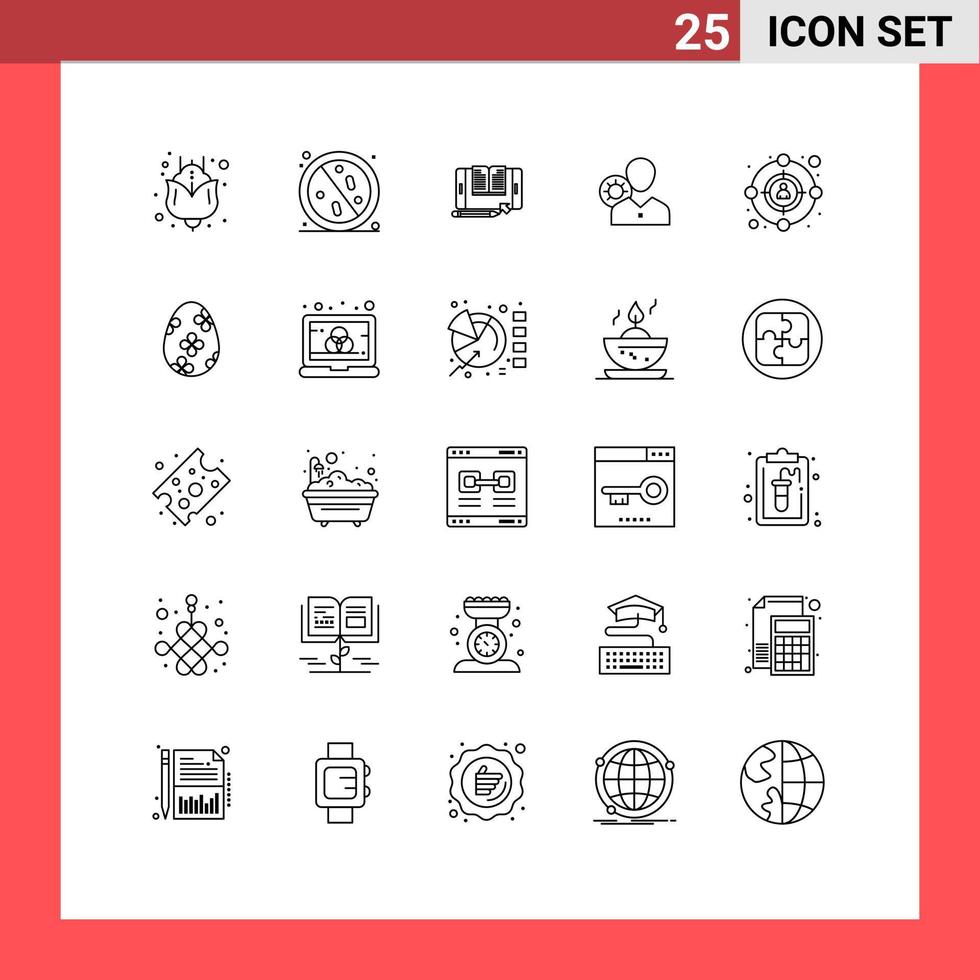 25 Thematic Vector Lines and Editable Symbols of human efficiency hospital work tablet Editable Vector Design Elements