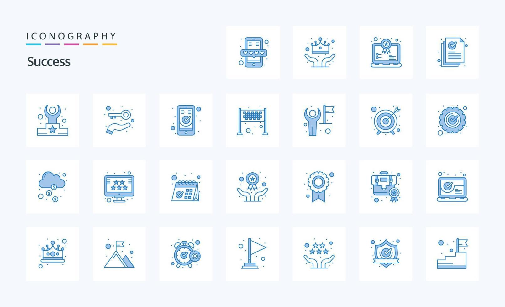paquete de iconos azul de 25 éxitos vector