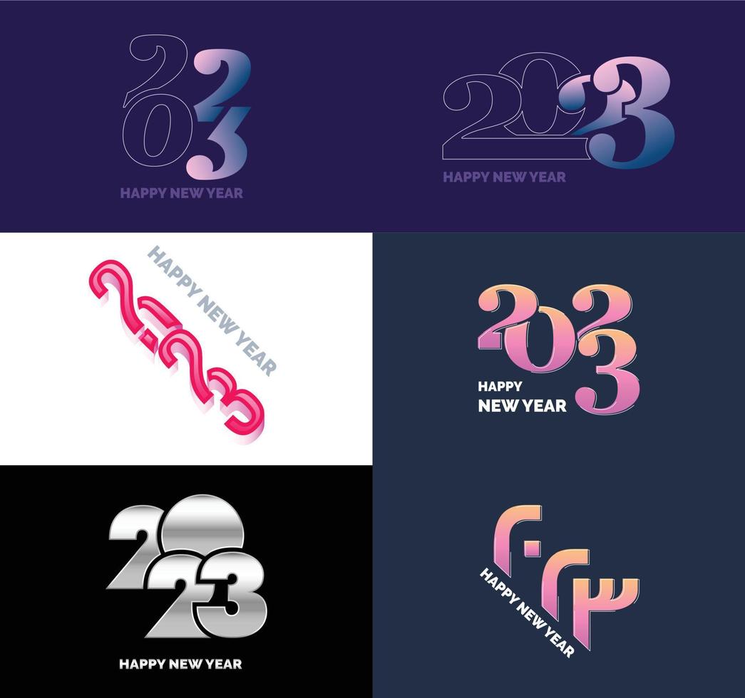 gran conjunto de 2023 feliz año nuevo diseño de texto de logotipo plantilla de diseño de número 2023 vector