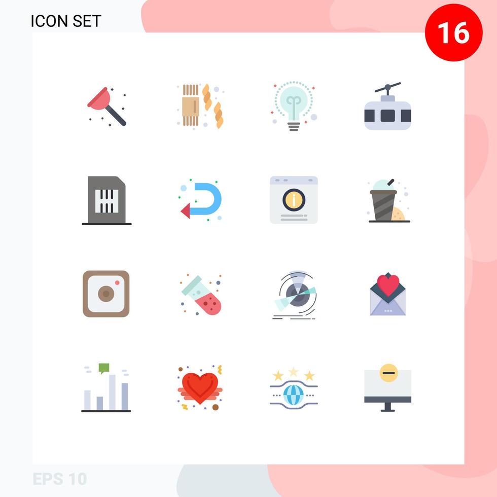 Universal Icon Symbols Group of 16 Modern Flat Colors of devices card education travel tour Editable Pack of Creative Vector Design Elements