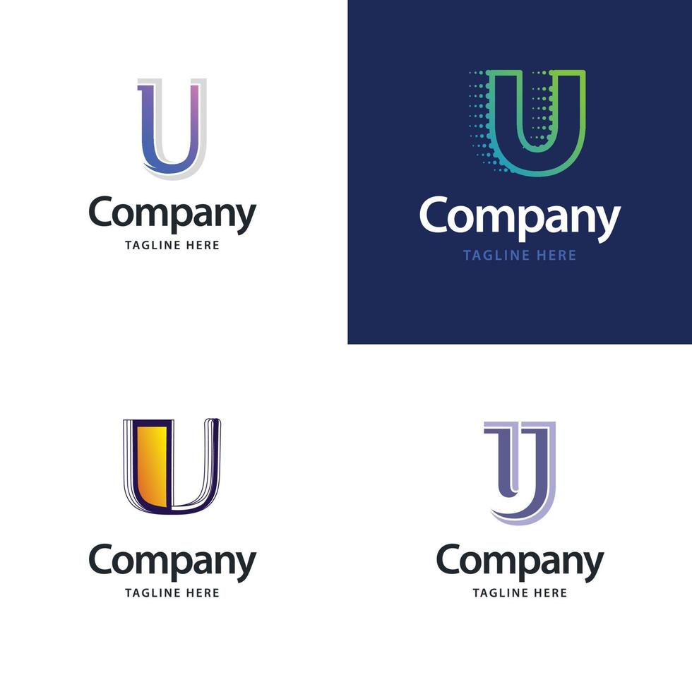 Letter U Big Logo Pack Design Creative Modern logos design for your business vector