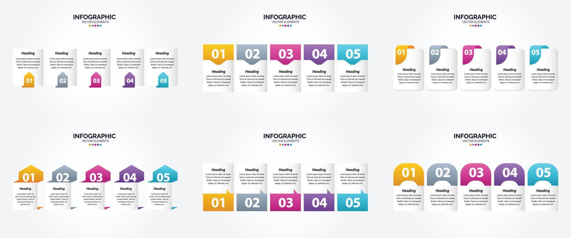 ilustración vectorial infografía conjunto de diseño plano para folleto publicitario y revista vector