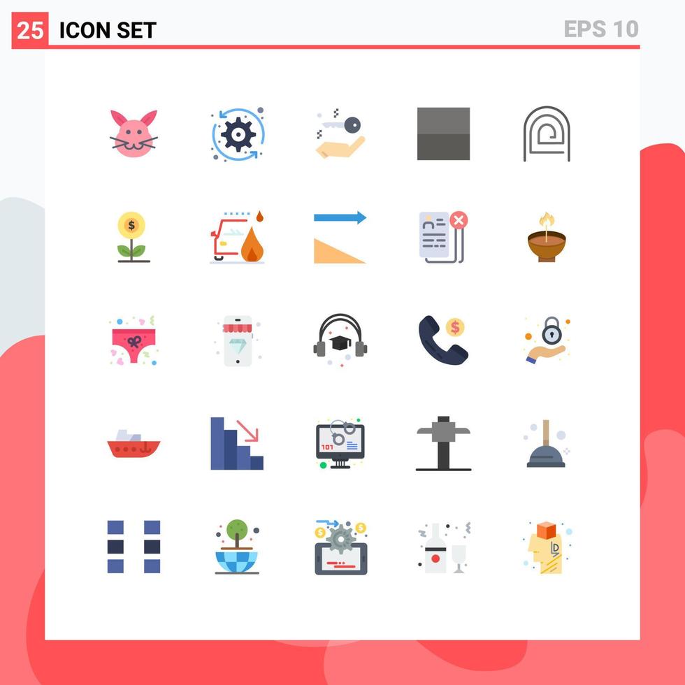 User Interface Pack of 25 Basic Flat Colors of reader password house fingerprint layout Editable Vector Design Elements