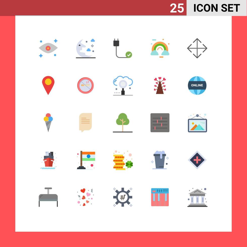 Modern Set of 25 Flat Colors Pictograph of arrow ireland connected colorful celebrate Editable Vector Design Elements