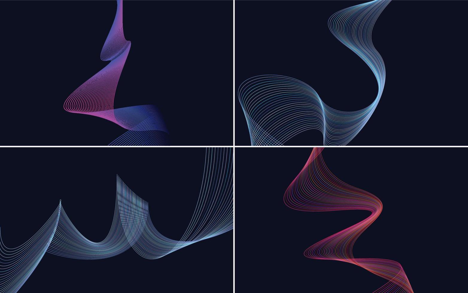 Collection of geometric minimal lines pattern set vector