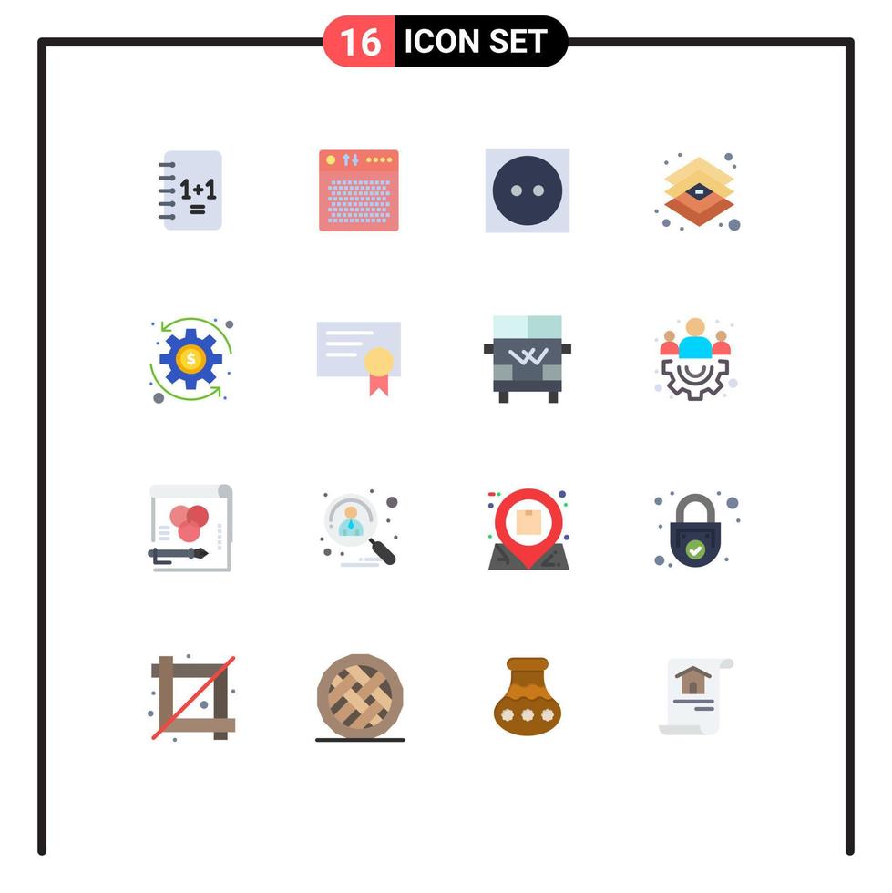 Pack of 16 Modern Flat Colors Signs and Symbols for Web Print Media such as tools graphic portable design tumble dry Editable Pack of Creative Vector Design Elements