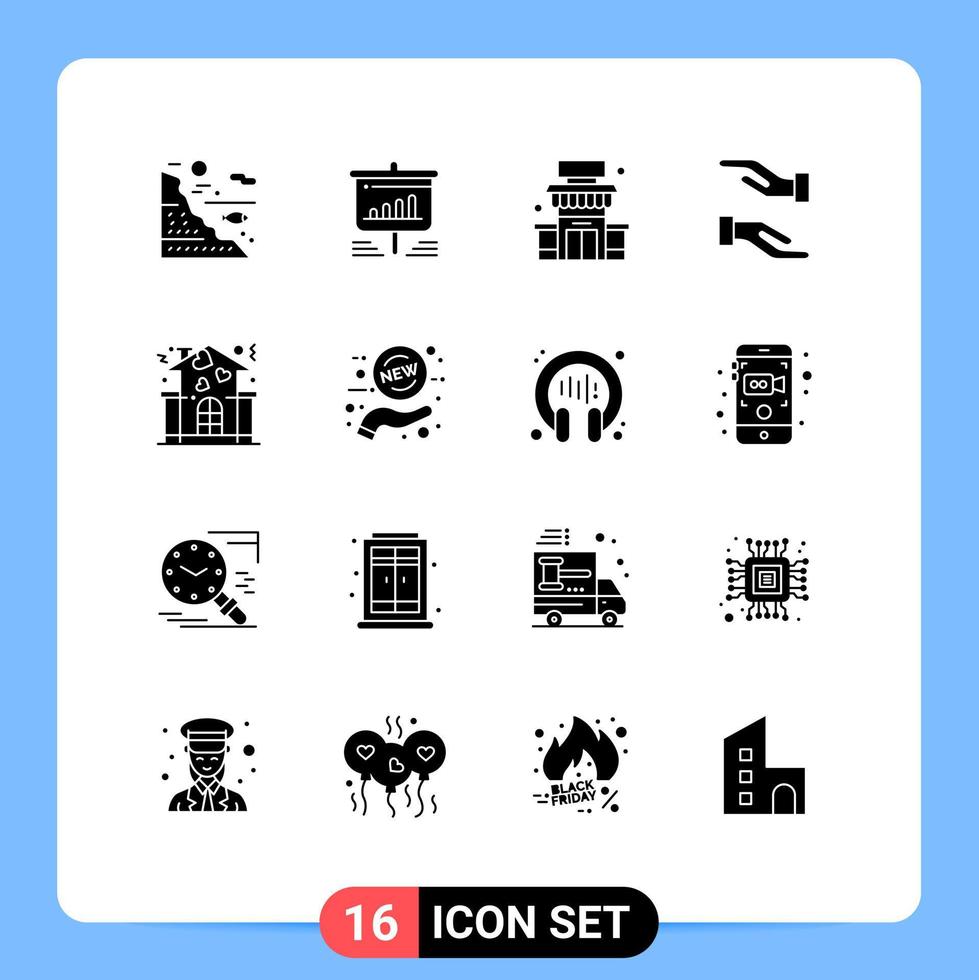 Stock Vector Icon Pack of 16 Line Signs and Symbols for family caring analytics care store Editable Vector Design Elements